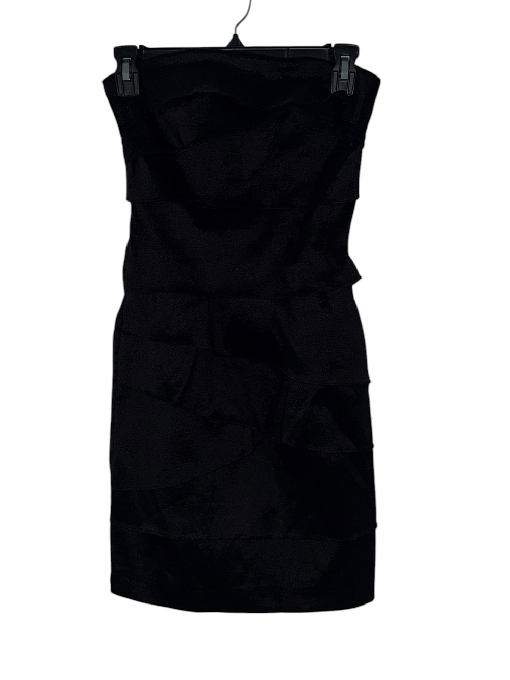 Y2K Forever 21 Black Strapless Tiered Sheath Mini Cocktail Party Dress